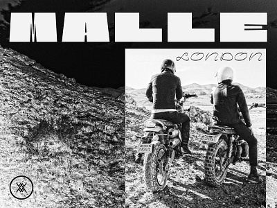 Malle London brand branding collage icons identity london luggage motorcross motorcycle poster texture vintage