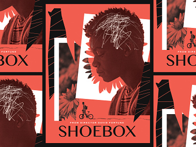 Shoebox collage design illustration movie poster texture