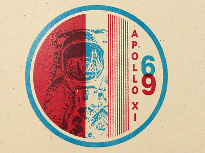 Apollo 11 Badge No. 4 of 24 art badge button design nasa poster red vintage