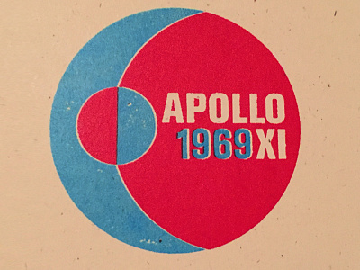 Apollo 11 badge no. 10 of 24 art astronaut badge blue button design nasa poster red space swiss vintage