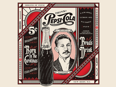 Origins of Pepsi Project full lockup pepsi poster retro typography vintage