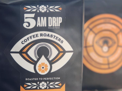 5AM Drip art coffee design eye packaging typography