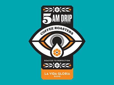 5AM Drip Coffee badge badge eye sticker typography