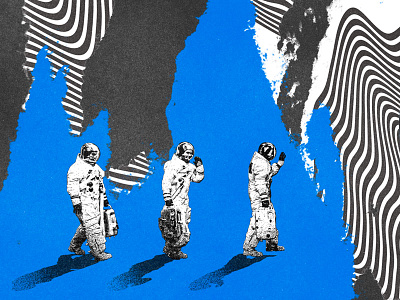 Apollo 11 color poster screenprint texture