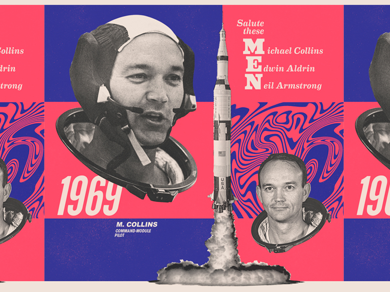 Michael Collins collage illustration space texture vintage