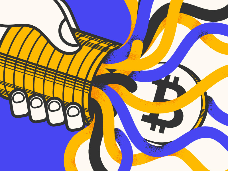 Token Tax - Can of Worms art bitcoin cryptocurrency hands illustration texture