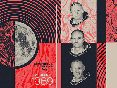 Apollo XI- 49th Anniversary badge moon nasa poster space vintage