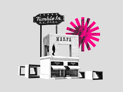 Marfa Architecture abstract collage color illustration marfa sign sun texas texture typography