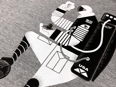 Astro-Man Tee. Now available! astronaut moon nasa screenprint shirt space tee texture tshirt tshirt design vector vintage