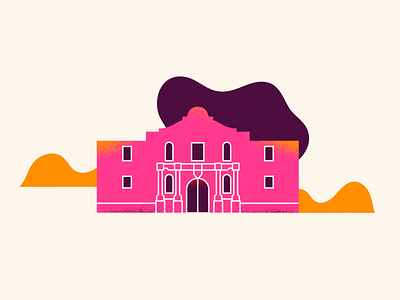 Remember the Alamo! alamo building icon icon design lines texas texture vector vintage wip