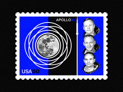 Apollo XI - 50th Anniversary badges collage nasa poster space stamp swiss design vector vintage