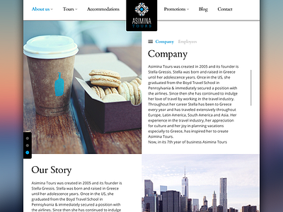 About Us Page about clean design element menu responsive scroll site sketch web website