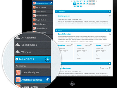 eVisita - detail of residents management evisita interface design management system ui ux