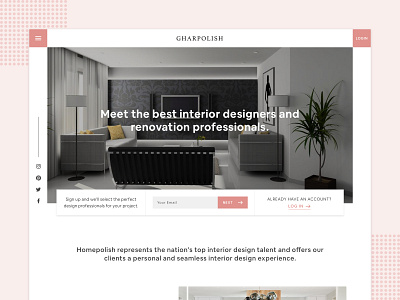 GharPolish Interior Design websites @ui @uiux design @ux