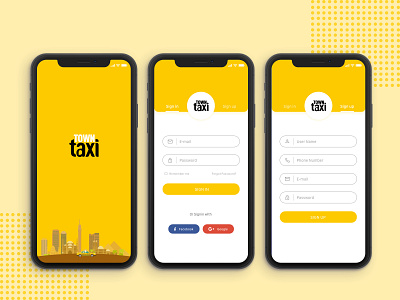 Town Taxi Mobile App @taxi @uxui design