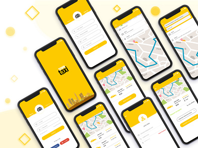 All Screen of Town Taxi Mobile App @uiux design taxi