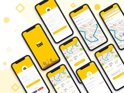 All Screen of Town Taxi Mobile App