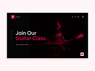 Guitar Classes Web Landing Page @design @guitar @guitar class @ui @uiux design @ux