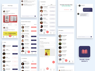 Share Your Books All Screens | shot 4/50 @books @design @logo @shareyourbooks @ui @ui design @uiux design @ux @uxui design