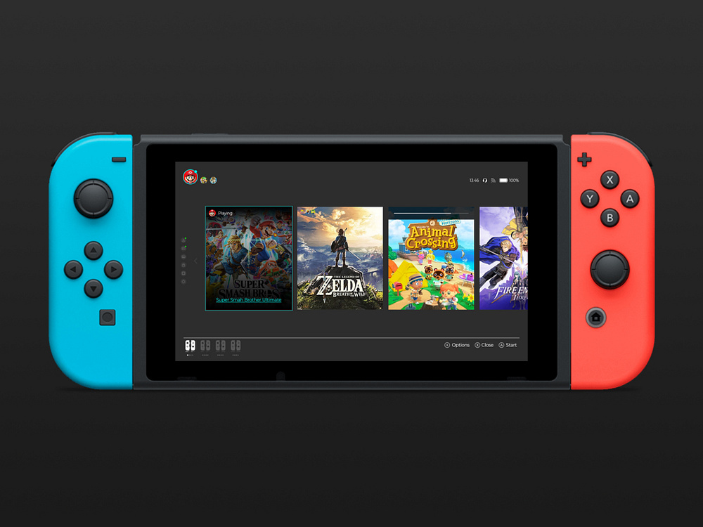 Nintendo Switch Home screen ui redesign by Adam on Dribbble