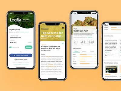 Leafly UI cards components design graphic design hierarchy information mobile product design responsive ui ux