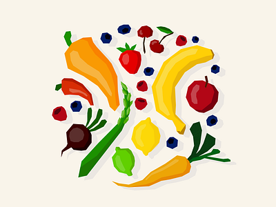 Fruits and Veggies fruit illustration healthy illustration vector vegetable