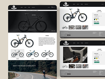 ROAR BIKES bike cycle design homepage roar store ui ui ux ux web webdesign