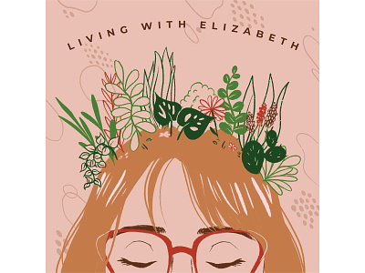 "Living with Elizabeth" Cover Art design illustration typography