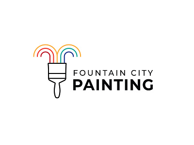 Fountain City Painting Logo branding design logo typography vector