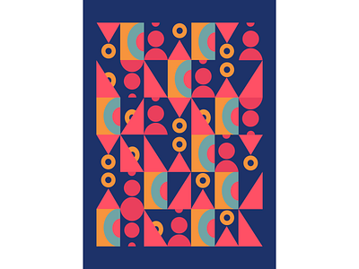 Abstract Poster abstract geometric illustrator poster shapes simple sophie tsankashvili style vector