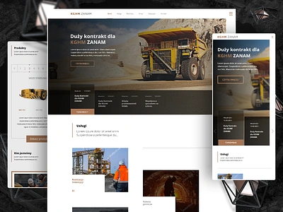 Website KGHM ZANAM branding copper design kghm machinery metal mining ui ux web web design webstie