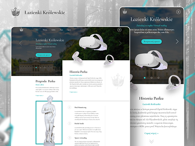 Łazienki Królewskie, botanical park virtual walk website 3d app bootstrap branding classic design dribble logo modern nature park responsive design rwd ui ux uxui vr web web design łazienki królewskie