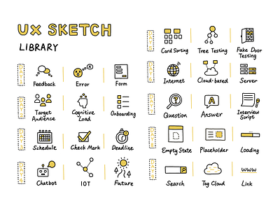UX Sketch drawing icons iconset illustration sketch ui ux