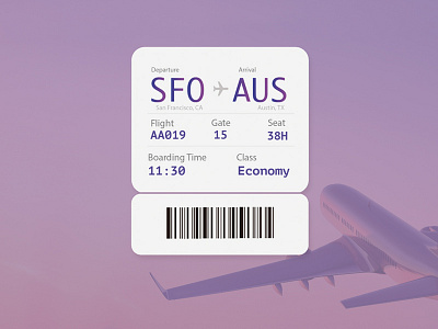 DailyUI #024 Boarding pass ui