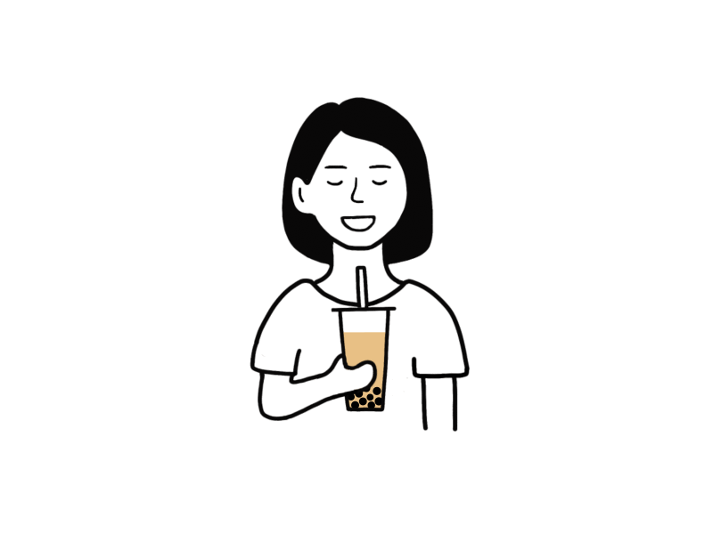 Drink Milk Tea 2019 animation design drawing drink face food food and drink gif gif animation girl illustration line lineart linework mouth people