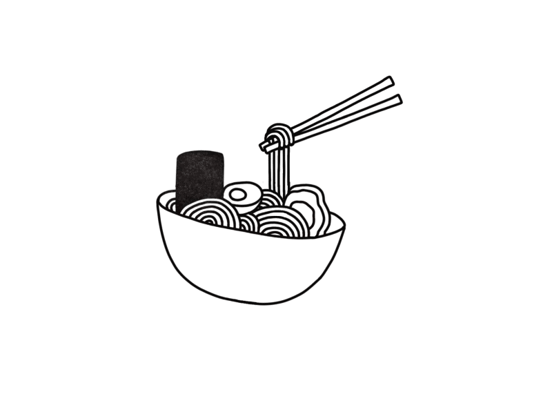 Ramen 2019 animation cute design drawing food gif gif animated gif animation illustration japanese food line lineart linework ramen vector