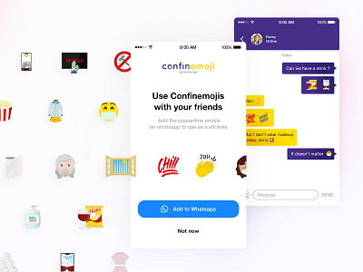 Confinemoji - Quarantine Emoji app confinement coronavirus covid covid19 design emoji emojis emoticon flat illustration mobile quarantine ui