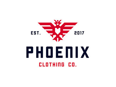 Phoenix Clothing Co. bird branding fantasy fire icon logo minimalist modern myth symbol zoo