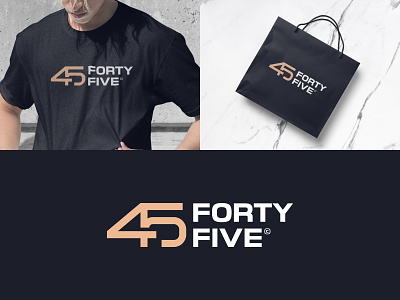 Forty Five alphabet branding icon lettermark logo minimalist modern simple symbol