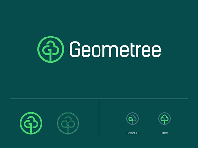 Geometree brand branding design geometry green icon identity logo minimalist modern symbol tree