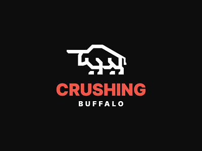 Crushing Buffalo animal bison branding bull icon logo minimalist modern symbol