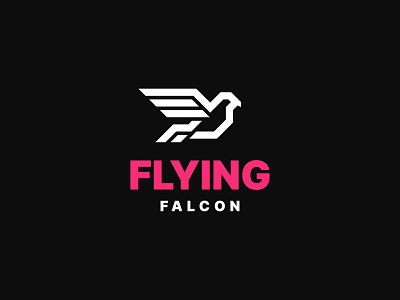 Flying Falcon animal bird branding eagle hawk icon identity logo minimalist modern symbol