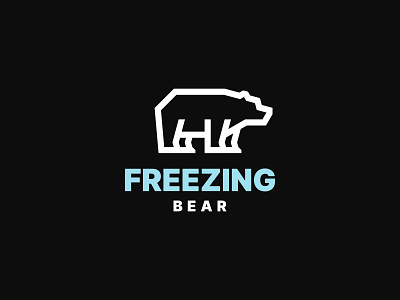 Freezing Bear animal branding design logo modern polar bear simple symbol wild