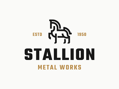 STALLION - Metal Works animal branding horse icon identity logo minimalist modern simple symbol