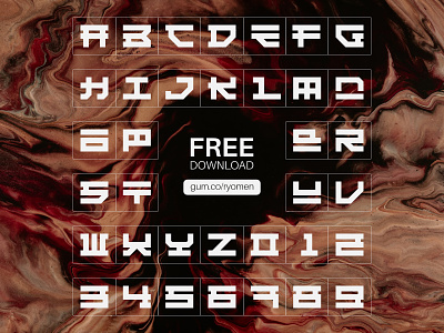 Ryomen - Free Font design font freebie japanese minimalist modern simple symbol type typography