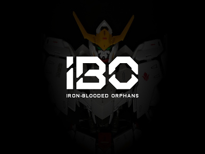 IBO - Iron-Blooded Orphans branding gundam icon lettermark logo logotype mecha minimalist modern robot simple symbol