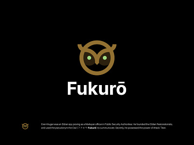 Fukurō bird branding icon logo minimalist modern night owl symbol