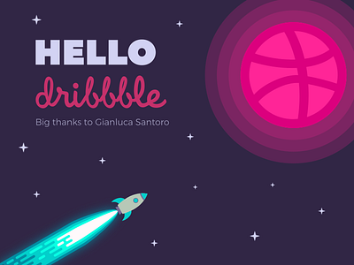 Hello Dribbble! debut dribbble first shot hello planet space