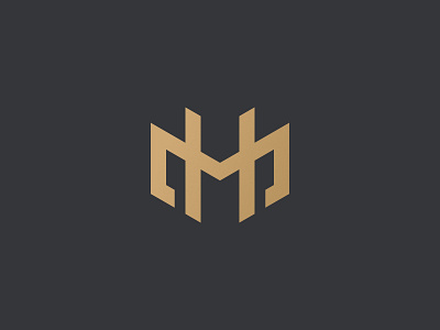 HM monogram logo branding brown gold logo monogram simple