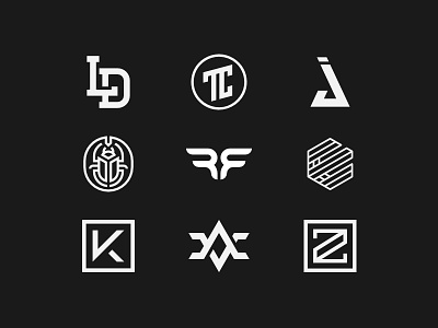 Logo Collection black branding logo minimalist modern monogram symbol